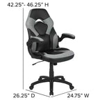 Flash Furniture X10 Silla de juego Silla de oficina de carreras ergonómica para computadora PC Silla giratoria ajustable con brazos abatibles