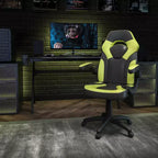 Flash Furniture X10 Silla de juego Silla de oficina de carreras ergonómica para computadora PC Silla giratoria ajustable con brazos abatibles