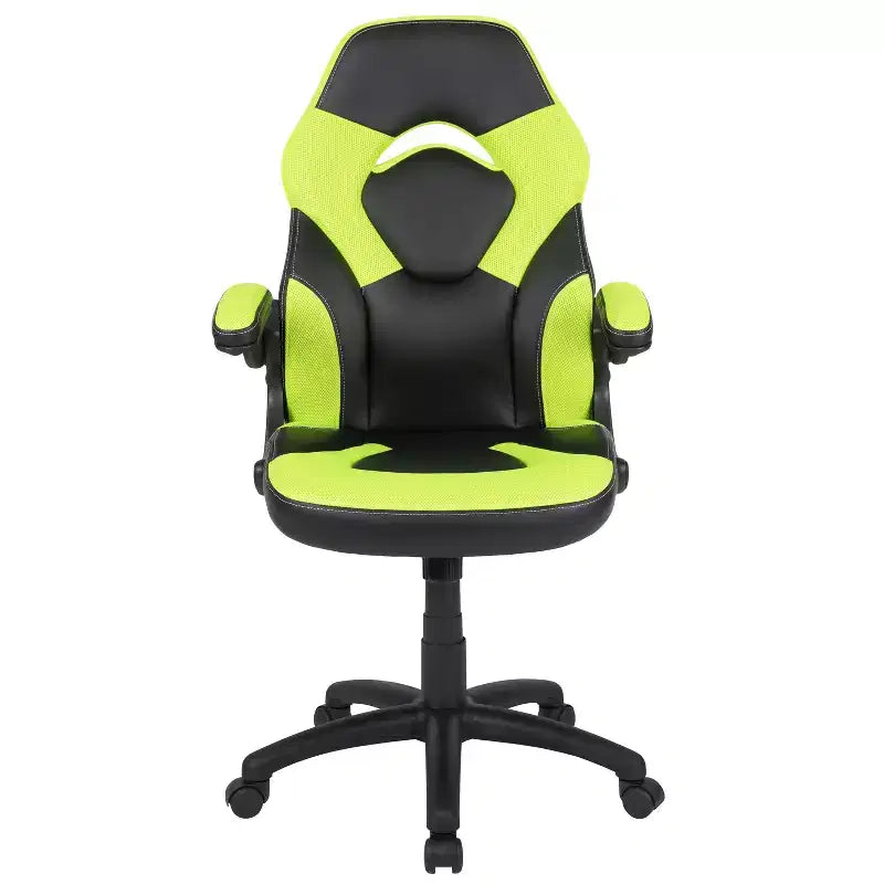 Flash Furniture X10 Silla de juego Silla de oficina de carreras ergonómica para computadora PC Silla giratoria ajustable con brazos abatibles