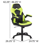 Flash Furniture X10 Silla de juego Silla de oficina de carreras ergonómica para computadora PC Silla giratoria ajustable con brazos abatibles