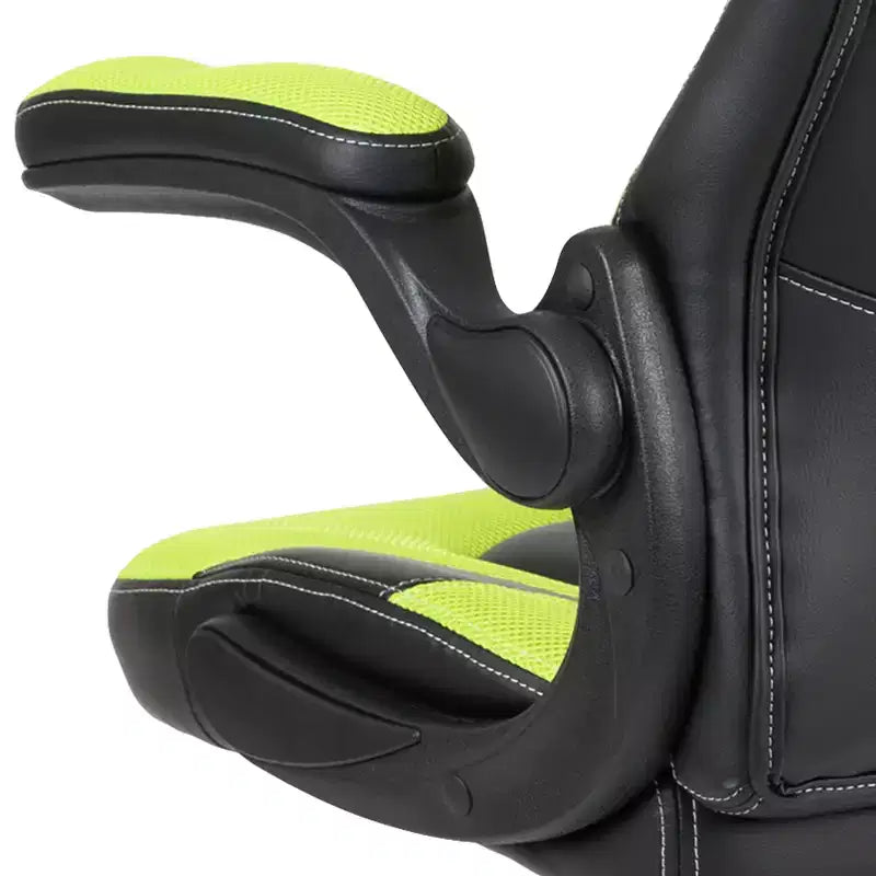 Flash Furniture X10 Silla de juego Silla de oficina de carreras ergonómica para computadora PC Silla giratoria ajustable con brazos abatibles