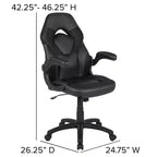 Flash Furniture X10 Silla de juego Silla de oficina de carreras ergonómica para computadora PC Silla giratoria ajustable con brazos abatibles
