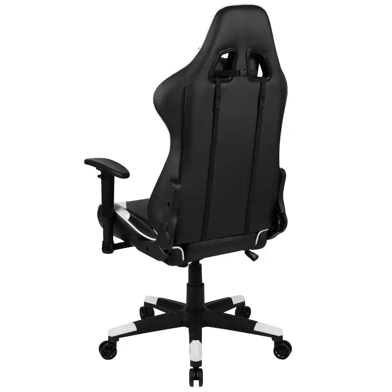 Silla de juego ergonómica Emma and Oliver Racing con respaldo reclinable en piel sintética roja