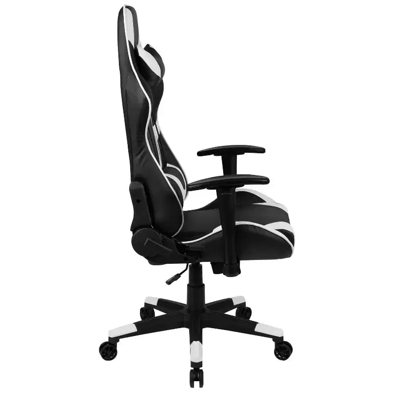 Silla de juego ergonómica Emma and Oliver Racing con respaldo reclinable en piel sintética roja