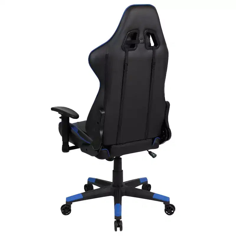 Silla de juego ergonómica Emma and Oliver Racing con respaldo reclinable en piel sintética roja