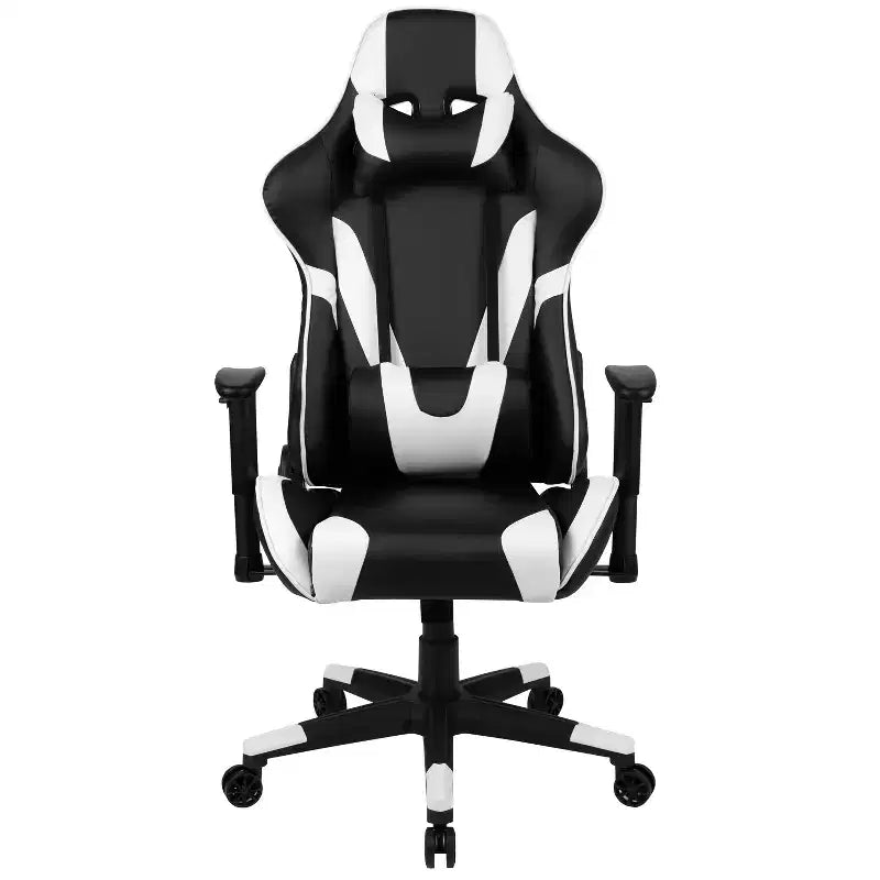 Silla de juego ergonómica Emma and Oliver Racing con respaldo reclinable en piel sintética roja