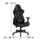 Silla de juego ergonómica Emma and Oliver Racing con respaldo reclinable en piel sintética roja
