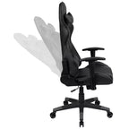 Silla de juego ergonómica Emma and Oliver Racing con respaldo reclinable en piel sintética roja