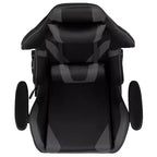 Silla de juego ergonómica Emma and Oliver Racing con respaldo reclinable en piel sintética roja