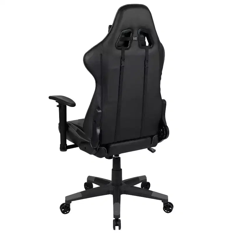 Silla de juego ergonómica Emma and Oliver Racing con respaldo reclinable en piel sintética roja