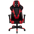 Silla de juego ergonómica Emma and Oliver Racing con respaldo reclinable en piel sintética roja