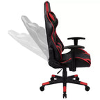 Silla de juego ergonómica Emma and Oliver Racing con respaldo reclinable en piel sintética roja