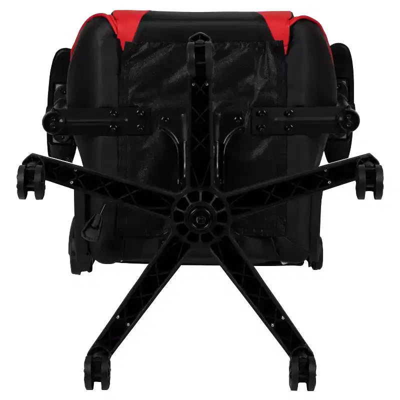 Silla de juego ergonómica Emma and Oliver Racing con respaldo reclinable en piel sintética roja