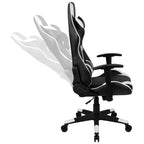 Silla de juego ergonómica Emma and Oliver Racing con respaldo reclinable en piel sintética roja