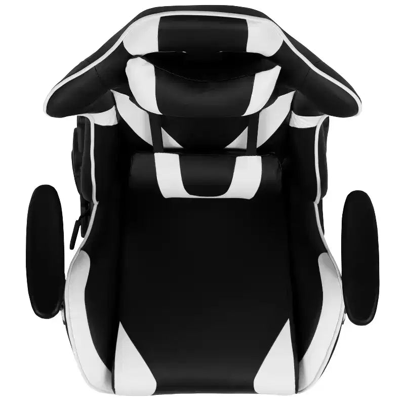 Silla de juego ergonómica Emma and Oliver Racing con respaldo reclinable en piel sintética roja