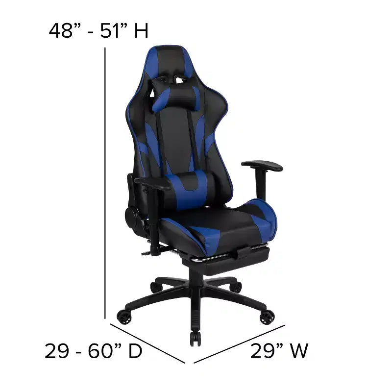 Sillón ergonómico de piel sintética roja reclinable con reposapiés para videojuegos Emma and Oliver Racing