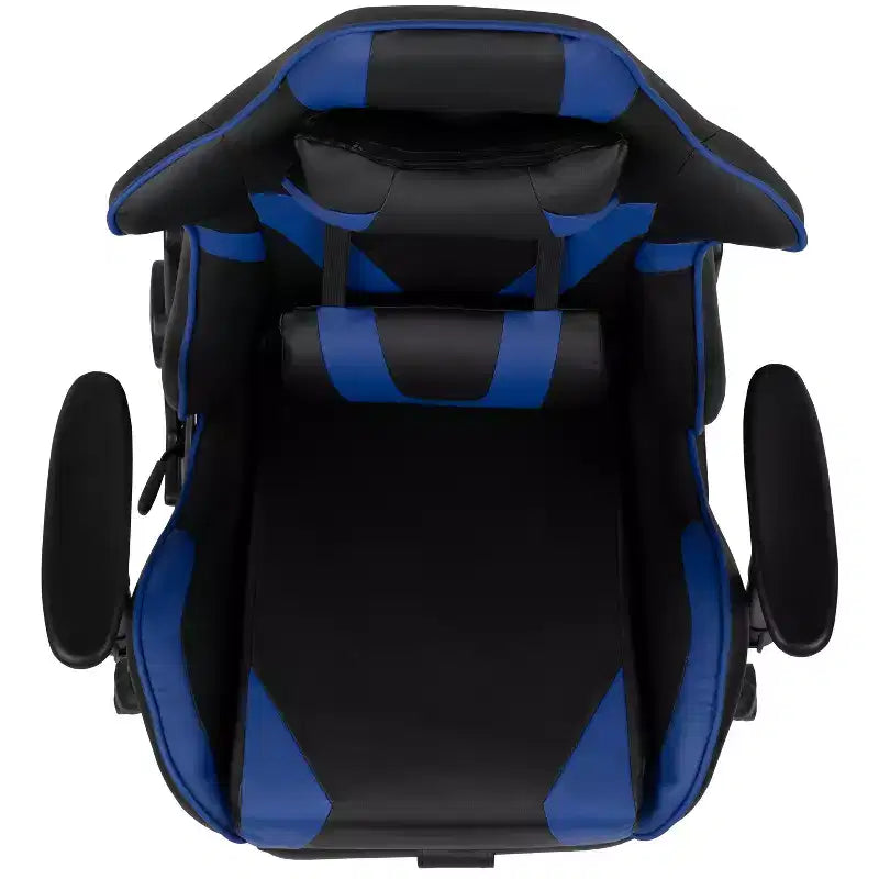 Sillón ergonómico de piel sintética roja reclinable con reposapiés para videojuegos Emma and Oliver Racing