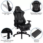 Sillón ergonómico de piel sintética roja reclinable con reposapiés para videojuegos Emma and Oliver Racing