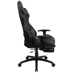 Sillón ergonómico de piel sintética roja reclinable con reposapiés para videojuegos Emma and Oliver Racing