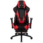 Sillón ergonómico de piel sintética roja reclinable con reposapiés para videojuegos Emma and Oliver Racing