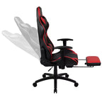 Sillón ergonómico de piel sintética roja reclinable con reposapiés para videojuegos Emma and Oliver Racing