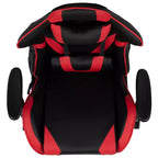 Sillón ergonómico de piel sintética roja reclinable con reposapiés para videojuegos Emma and Oliver Racing