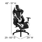 Sillón ergonómico de piel sintética roja reclinable con reposapiés para videojuegos Emma and Oliver Racing