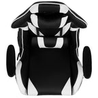 Sillón ergonómico de piel sintética roja reclinable con reposapiés para videojuegos Emma and Oliver Racing