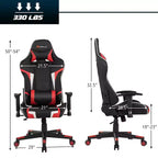 Silla ergonómica reclinable para videojuegos Costway con masaje, giratoria, de oficina, con soporte lumbar, en blanco, azul, gris o rojo