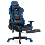 Silla de oficina para masajes Costway, giratoria y reclinable, para videojuegos, con reposapiés