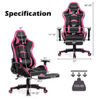 Silla de oficina para masajes Costway, giratoria y reclinable, para videojuegos, con reposapiés