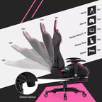 Silla de oficina para masajes Costway, giratoria y reclinable, para videojuegos, con reposapiés