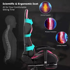 Silla de oficina para masajes Costway, giratoria y reclinable, para videojuegos, con reposapiés