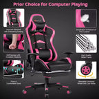 Silla de oficina para masajes Costway, giratoria y reclinable, para videojuegos, con reposapiés