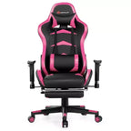 Silla de oficina para masajes Costway, giratoria y reclinable, para videojuegos, con reposapiés