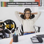 Silla de oficina para masajes Costway, giratoria y reclinable, para videojuegos, con reposapiés