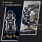 Silla de oficina para masajes Costway, giratoria y reclinable, para videojuegos, con reposapiés