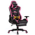 Silla de oficina para masajes Costway, giratoria y reclinable, para videojuegos, con reposapiés