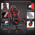 Sillón de oficina de masaje Costway, reclinable, giratorio, estilo racing, con reposapiés