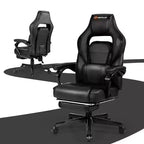 Sillón de masaje para juegos Costway, silla de oficina para computadora reclinable, estilo carreras, con reposapiés, en blanco/negro/azul/rojo
