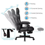 Sillón de masaje para juegos Costway, silla de oficina para computadora reclinable, estilo carreras, con reposapiés, en blanco/negro/azul/rojo
