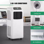 Costway Aire Acondicionado Portátil 3 en 1 de 5500 BTU (9000 BTU ASHRAE) con Deshumidificador Incorporado y Kit para Ventana
