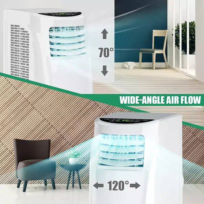 Costway Aire Acondicionado Portátil y Deshumidificador con Función Control Remoto y Kit para Ventana