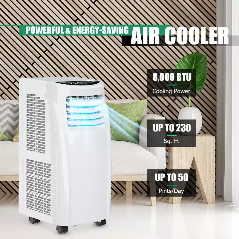 Aire Acondicionado Portátil Costway 5500 BTU (8000 BTU ASHRAE) Deshumidificador