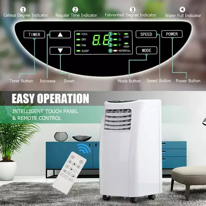 Aire Acondicionado Portátil Costway 5500 BTU (8000 BTU ASHRAE) Deshumidificador