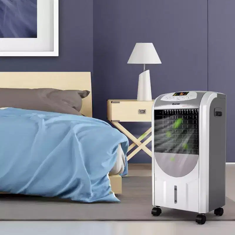 Ventilador enfriador de aire portátil y calefactor humidificador Costway con filtro lavable y control remoto