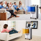 Ventilador enfriador de aire portátil y calefactor humidificador Costway con filtro lavable y control remoto