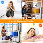 Ventilador enfriador de aire portátil y calefactor humidificador Costway con filtro lavable y control remoto