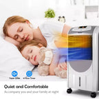 Ventilador enfriador de aire portátil y calefactor humidificador Costway con filtro lavable y control remoto