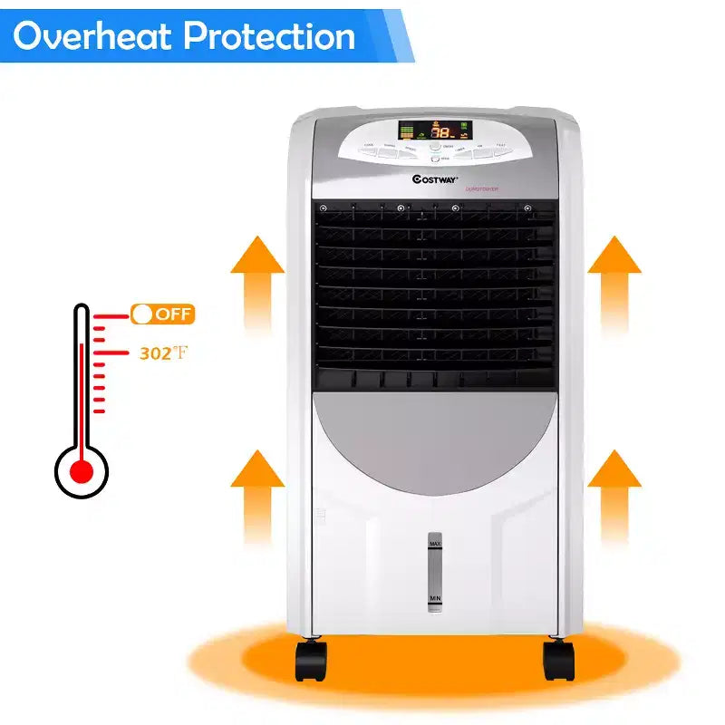 Ventilador enfriador de aire portátil y calefactor humidificador Costway con filtro lavable y control remoto